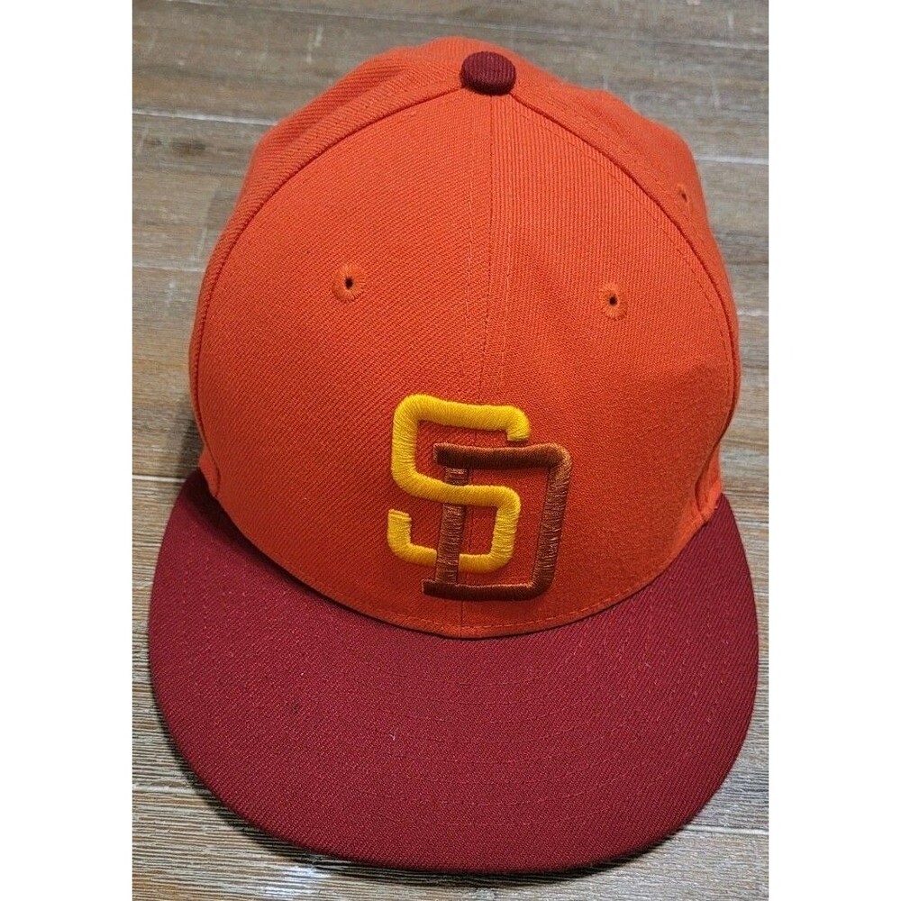 San Diego Padres "Outer Space Pack" 59Fifty New Era Fitted Hat Size 7 Orange Red